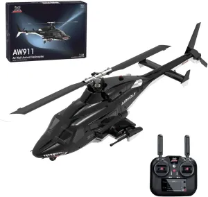 AW-911 RC Helicopter for Adults 1/34 Scale 2.4G 9CH Remote Control Helicopter Outdoor RC Aircraft Flying Model RTF Version Creative Gifts