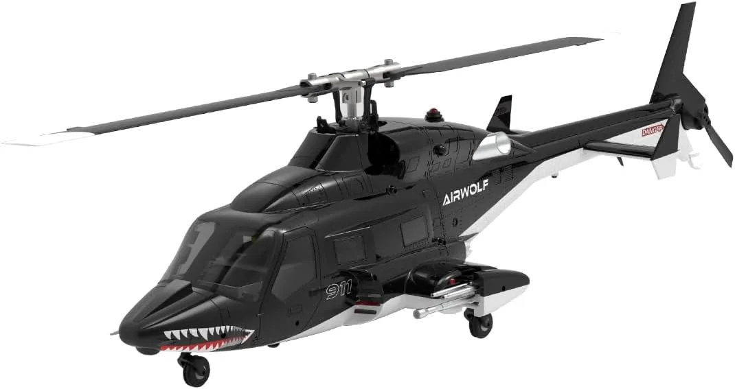 AW-911 Remote Control Helicopter for 16 , 1/34 Scale Airwolf RC Helicopter Model with 6G/3D Stunt Mode and GPS Positioning, Three Batteries (RTF Version/Mode 1/Mode 2 Switchable)