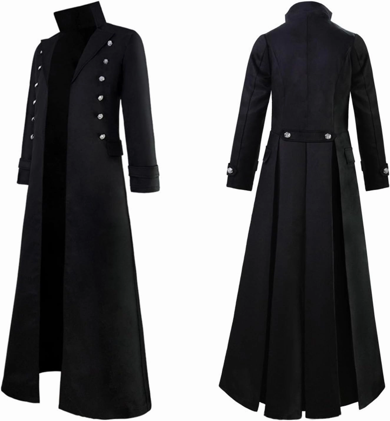 AwwwCos Men Vintage Tailcoat Jacket Goth Long Steampunk Victorian Coat Renaissance Pirate Coat Medieval Tailcoat Jacket