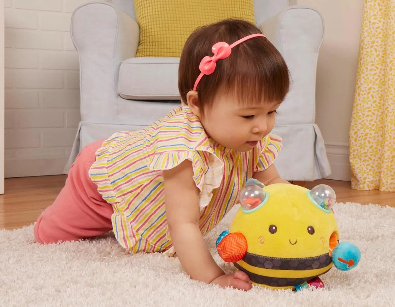 B. Sensory Plush Bumble Bee Baby ,Sensory Baby Toy – Bumpy Plush Bee with Fun Features, Interactive Play, Bumps, Colors, Textures & Sounds, Toys for Infants, Babies,Fuzzy Buzzy Bee – 0 Months  