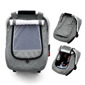 Baby Car Seat Cover, Waterproof Infant Car Seat Cover with 2 Breathable Vents, Carseat Cover with Mesh Window, Baby Stroller Weather Shield, Univeral Baby Carrier Cover for Newborn Shower Party