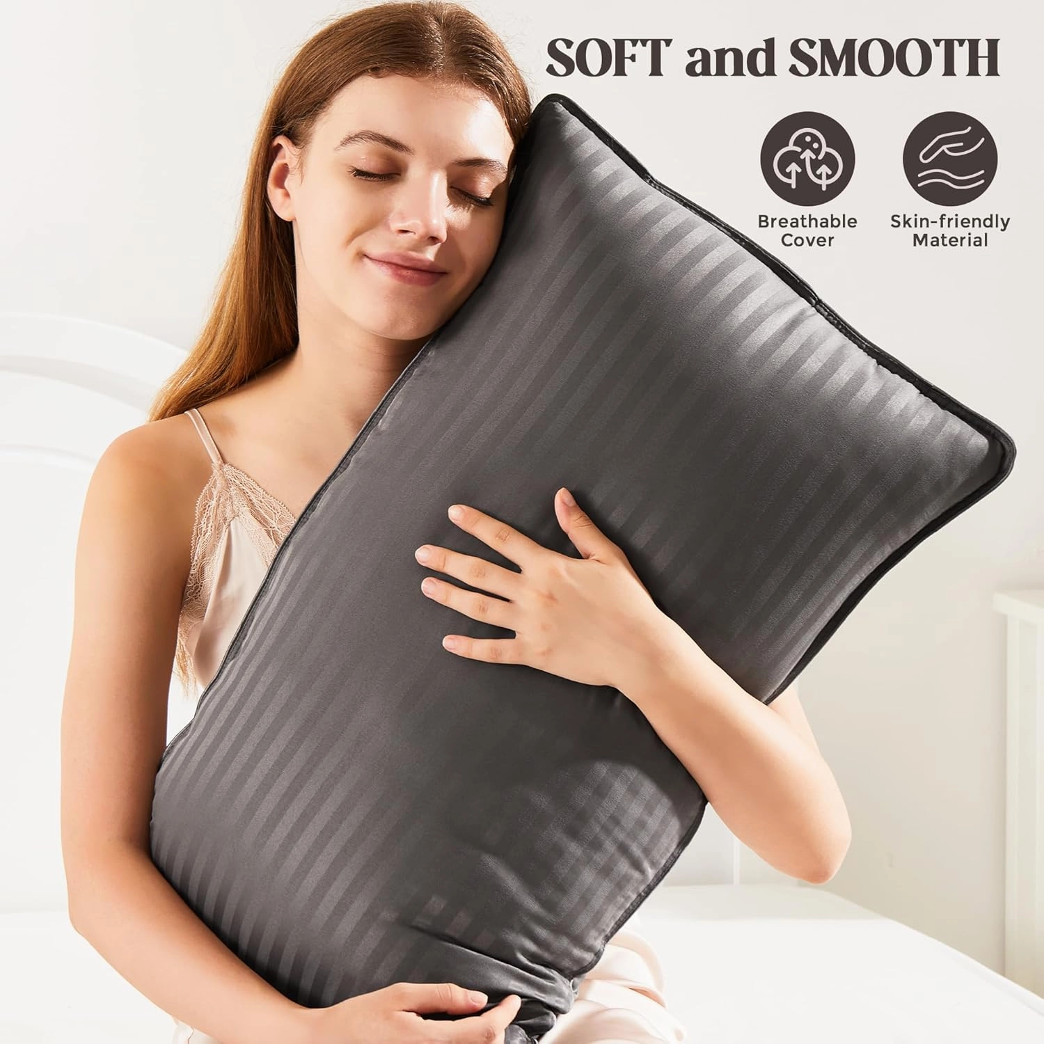 Bafode Bed Pillow, Pillows King Size Set of 2, Hotel Pillows for Bed, Soft Down Alternative Pillow for Side Sleepers, Back or Stomach Sleepers