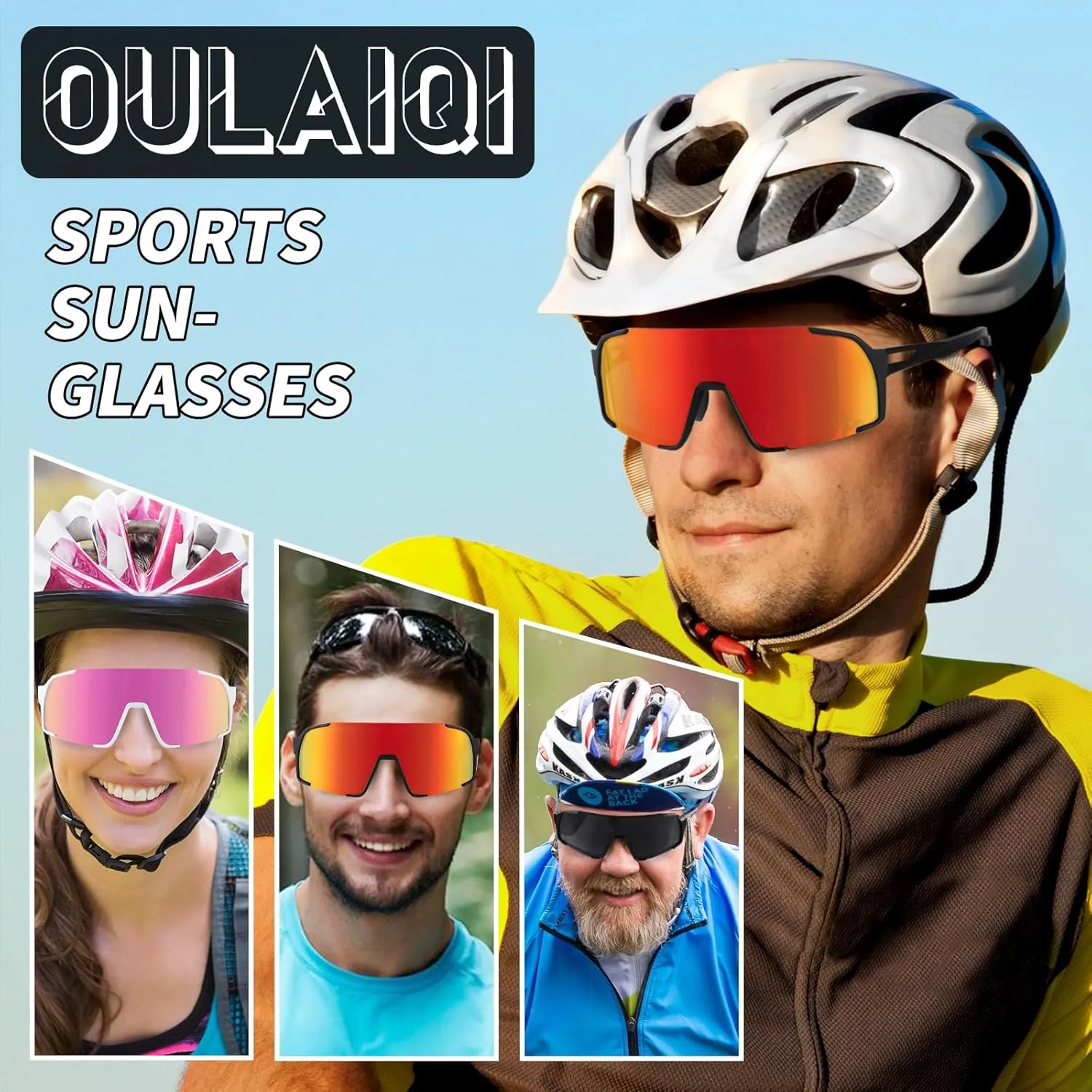 Baseball Sunglasses for Men Women,Youth Sports Cycling Glasses for Running Softball Volleyball with UV Protection