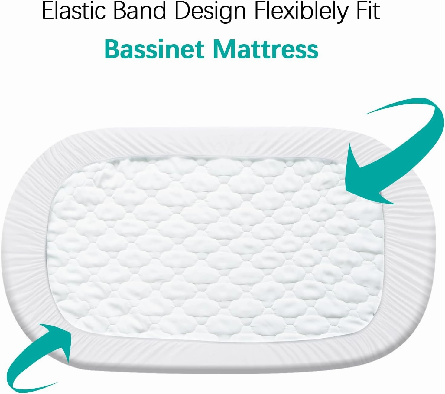 Bassinet Mattress Pad Cover, Fits 19” x 27” Graco My View 4 in 1 Bassinet, 2 Pack, Ultra Soft Waterproof Breathable, White and Grey