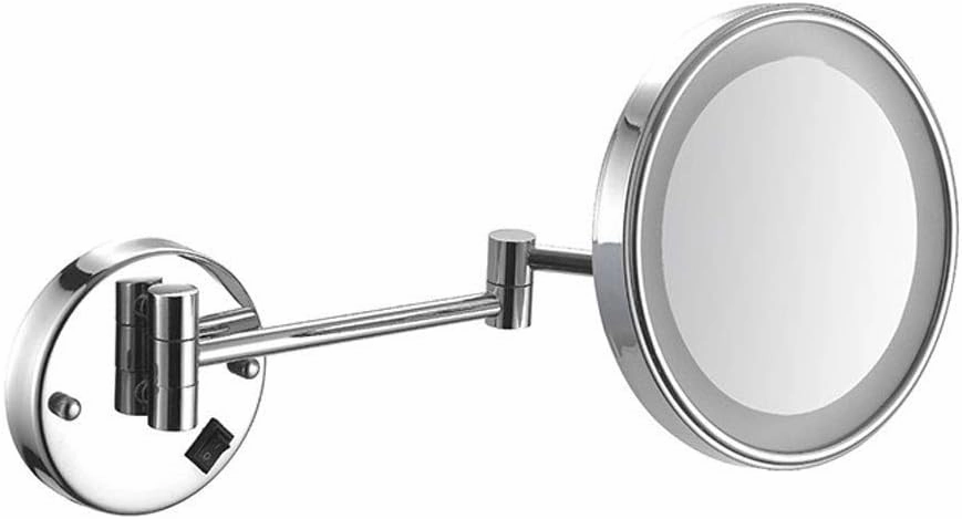 Bathroom Shaving Wall Mounted 8 Inch USB Charge Makeup 3X Magnification Single Side Round Vanity(#1)