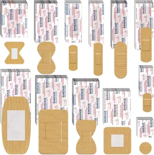 BBTO Assorted Styles Flexible Fabric Adhesive Bandages - Small Breathable Fingertip and Cloth Elastic Knuckle Bandages in Various Sizes for First Aid and Wound Care (180 Pcs)