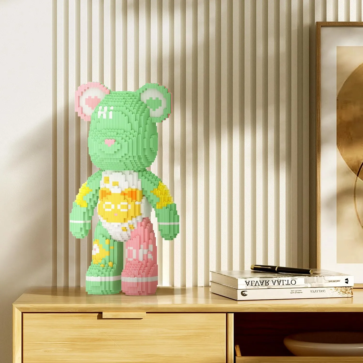 Bear Building Blocks (4500PCS) | 700% Bear Display Model | Micro 3D Animal Building Blocks | Fluorescence Design for Adults & Kids | Idea for Home & Office Decor |3D Instruction