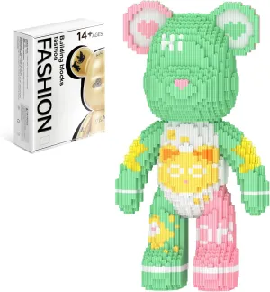 Bear Building Blocks (4500PCS) | 700% Bear Display Model | Micro 3D Animal Building Blocks | Fluorescence Design for Adults & Kids | Idea for Home & Office Decor |3D Instruction
