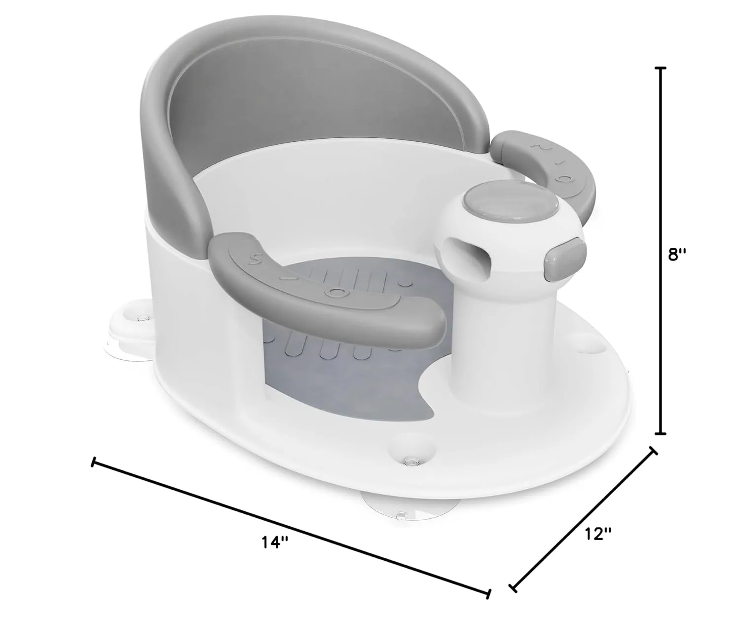 BEBELEH™ Baby Bath Seat for Babies 6 Months & Up - Safe Infant and Toddler Baby Bathtub Seat for Sitting Up - Baby Bath Tub Baby Tub Seat for Shower (Gray)