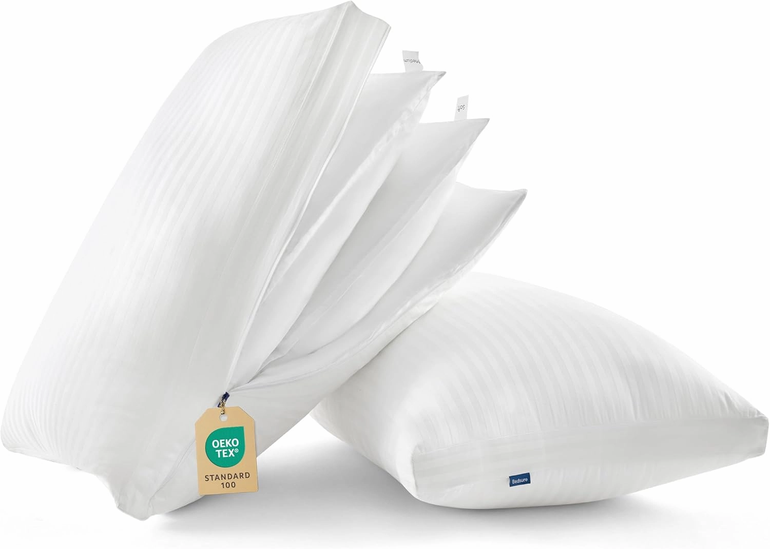 Bedsure Adjustable Layer Bed Pillows for Sleeping - Luxury, Fluffy Queen Pillows Set of 2, Assemblable Firmness & Height with 100% Cotton Cover, Machine Washable for Back, Stomach or Side Sleepers