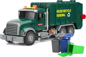 Big Garbage Truck Toys for Boys: Powered Push Car Inertial with Lights and Sounds Trash Truck Sorting Model Car, Truck Building Toy Set with 3 Garbage Cans Toys for Boys Age 4-7