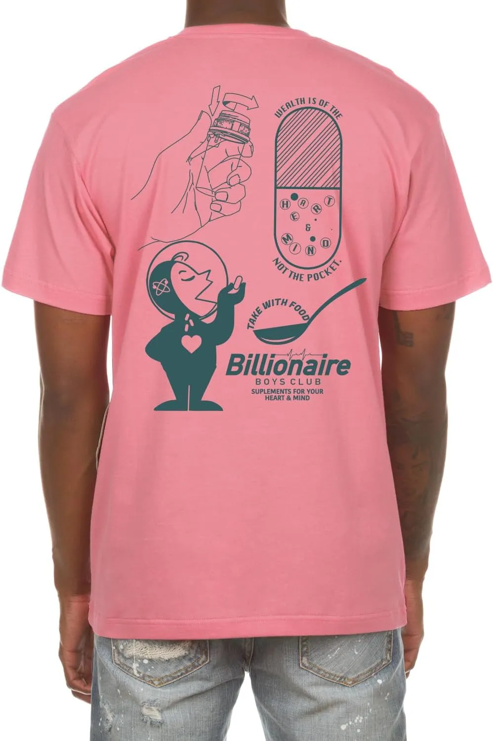 Billionaire Boys Club Clothing Men T-Shirt BB Take with Food Screen Printed Short Sleeve Crew Neck Tee