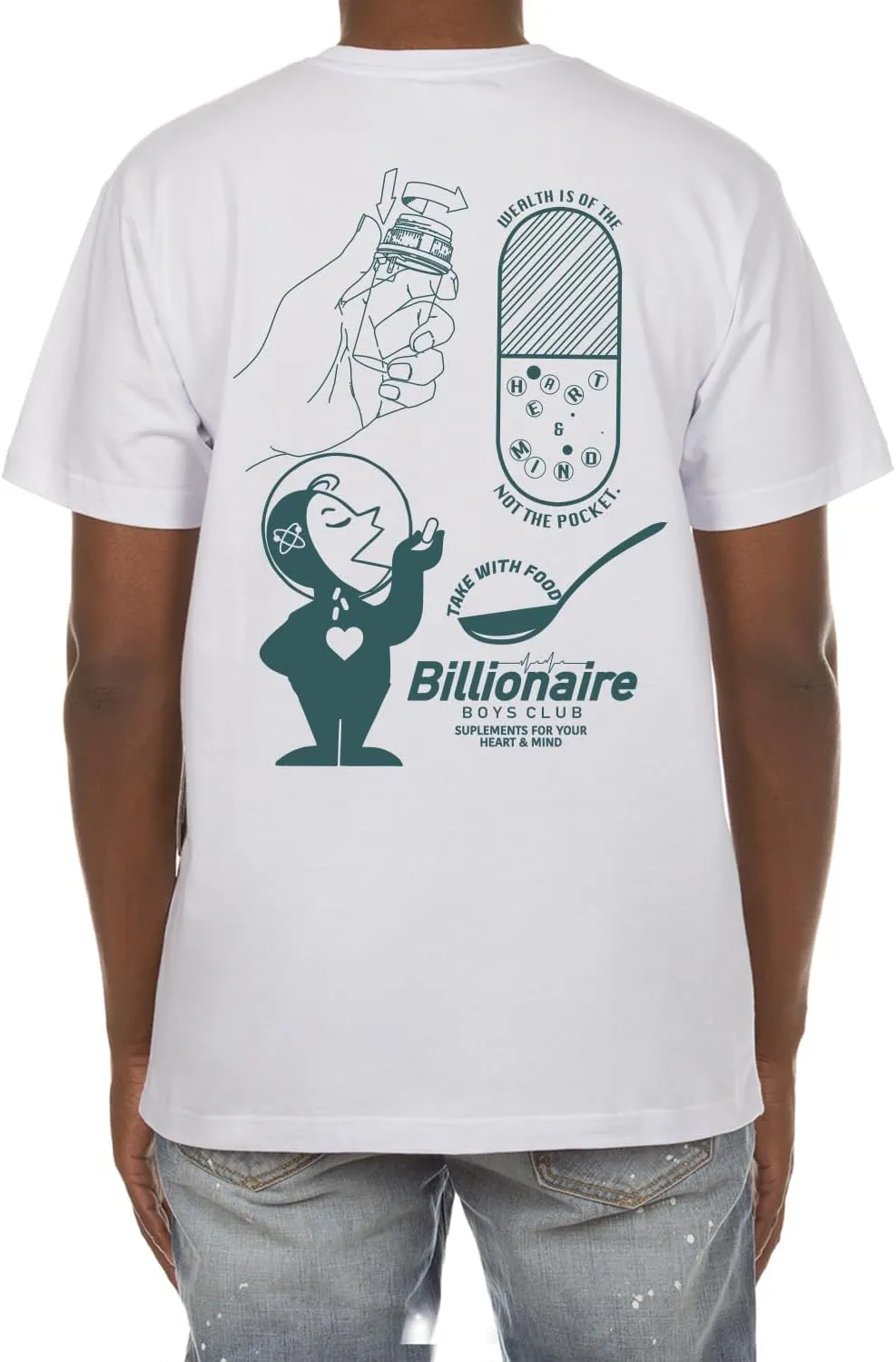 Billionaire Boys Club Clothing Men T-Shirt BB Take with Food Screen Printed Short Sleeve Crew Neck Tee
