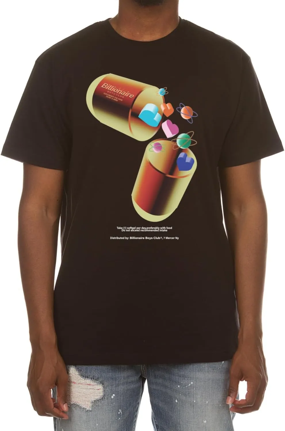Billionaire Boys Club Clothing Men T-Shirt BB Take with Food Screen Printed Short Sleeve Crew Neck Tee