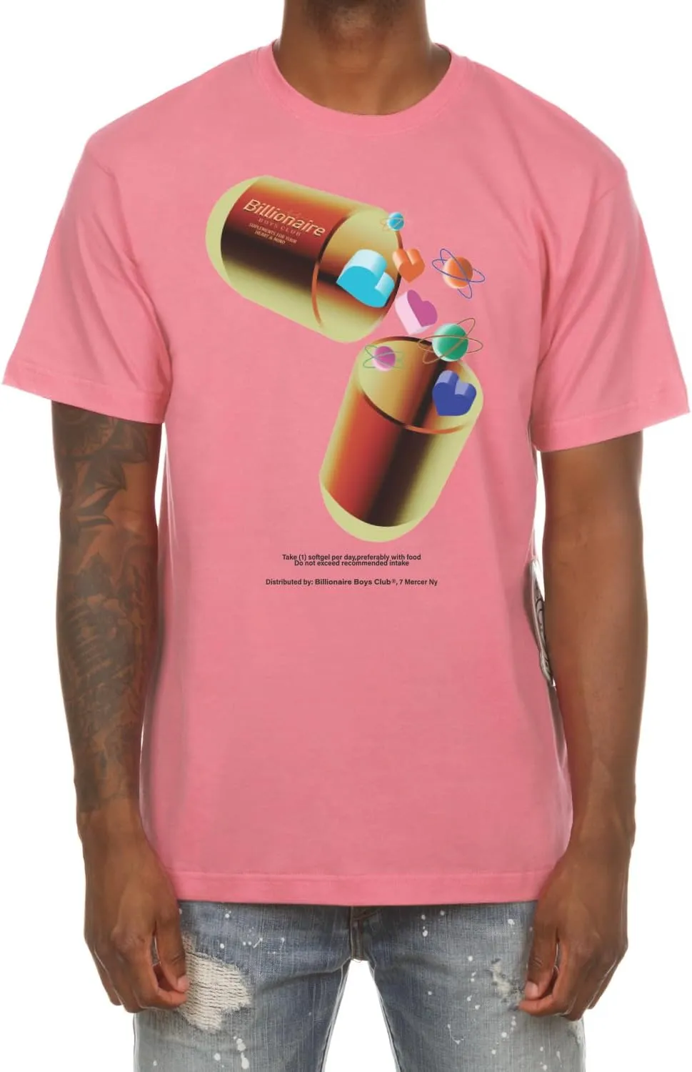 Billionaire Boys Club Clothing Men T-Shirt BB Take with Food Screen Printed Short Sleeve Crew Neck Tee