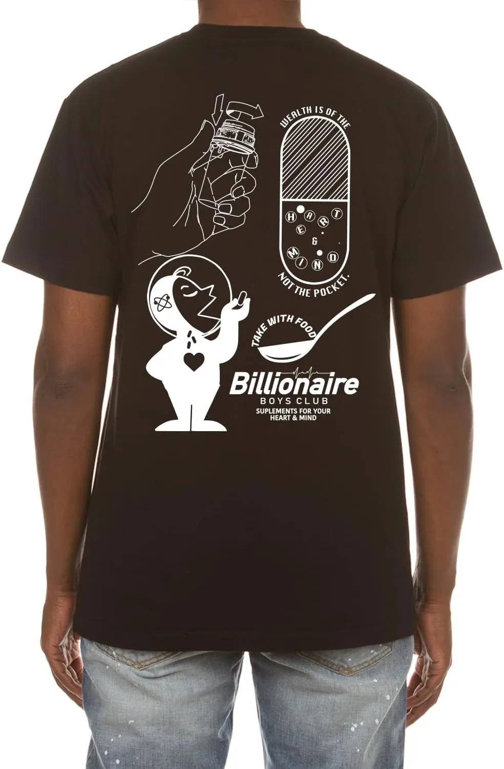 Billionaire Boys Club Clothing Men T-Shirt BB Take with Food Screen Printed Short Sleeve Crew Neck Tee