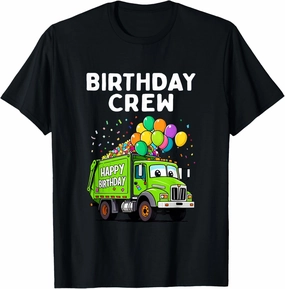 Birthday Crew Boys Garbage Truck Bday Family Matching Kids T-Shirt