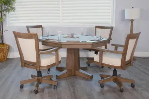 Blaze Poker Game & Dining Table Set w/ 4-6 Game Chairs (Alpine Grey Finish 6 Game Chairs)