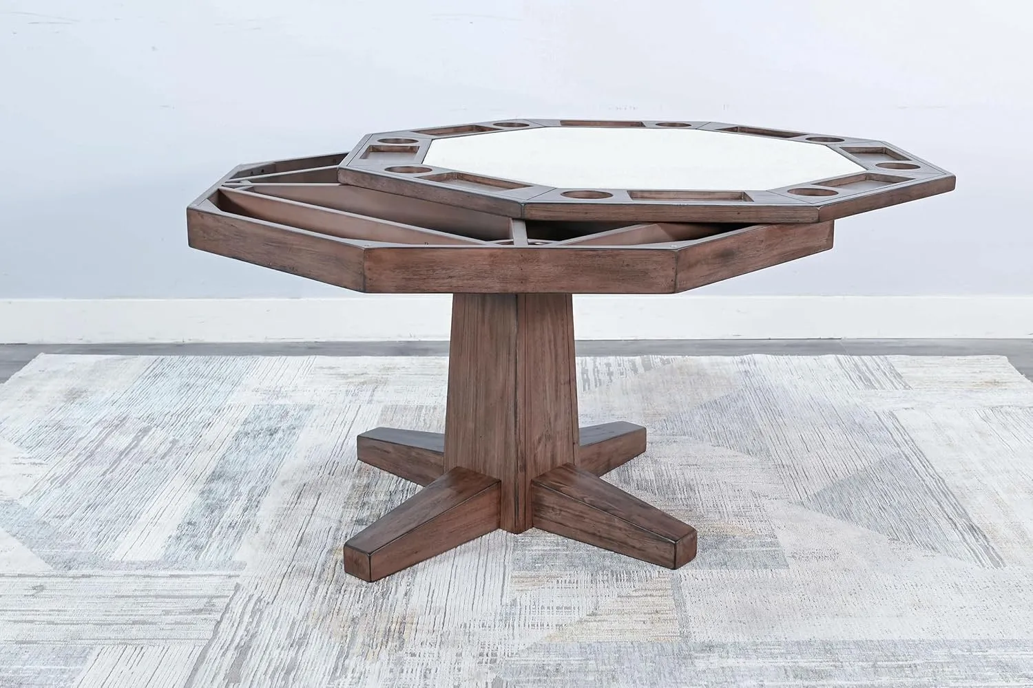 Blaze Poker Game & Dining Table Set w/ 4-6 Game Chairs (Alpine Grey Finish 6 Game Chairs)
