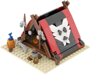 Blocks Toy Set Viking Tent Red Tent Gift for Teenagers (201/PCS)