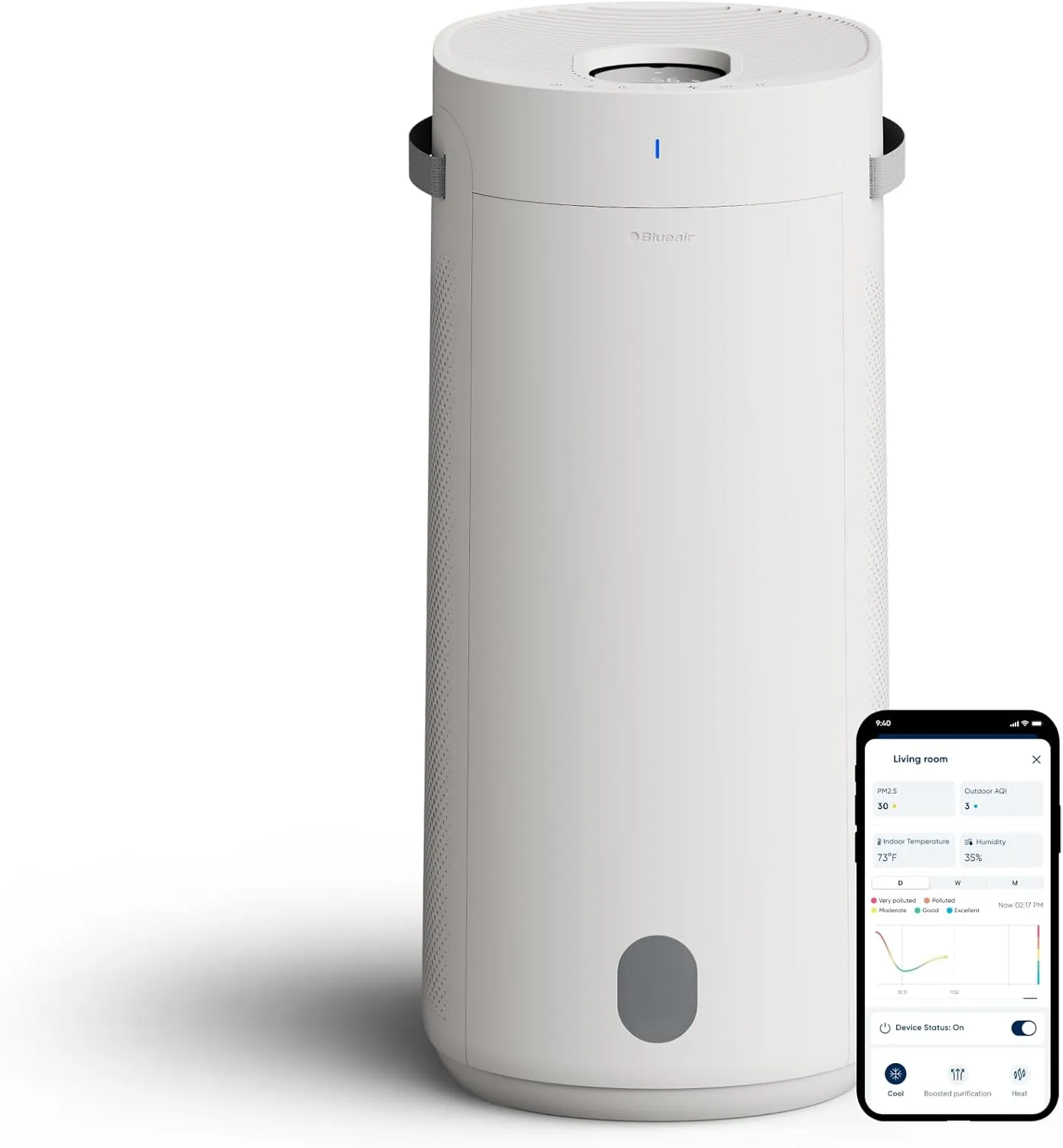 BLUEAIR 2-in-1 Purify   Humidify: Air Purifier and Humidifier with HEPASilent™ and 360° InvisibleMist™ Technology, Top Pour - covers 1,726 sqft in 60 minutes - Perfectly balanced air, one product