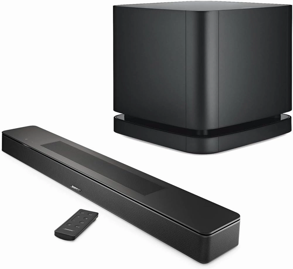 Bose New Smart Dolby Atmos Soundbar, Black with Bass Module 500