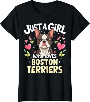Boston Terrier Dog Breed Puppy Boston Pet Lover Girls T-Shirt