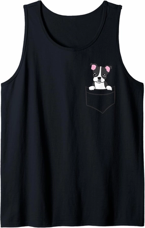 Boston Terrier In The Pocket Cute Pocket Boston Terrier Tank Top