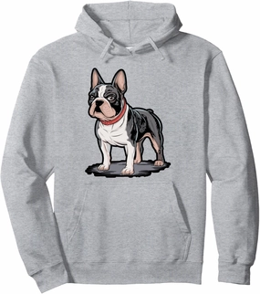 Boston Terrier Retro Sunset Design Pullover Hoodie