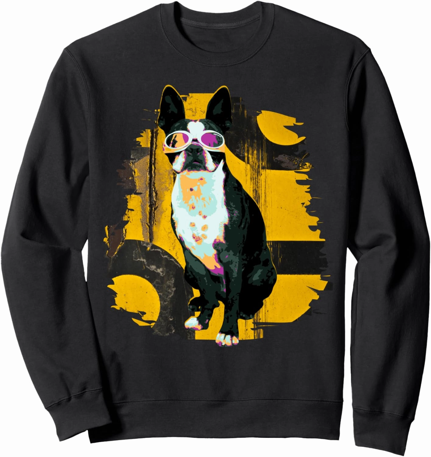 Boston Terrier s Mid-century Modern Art s Street Grunge Sweatshirt
