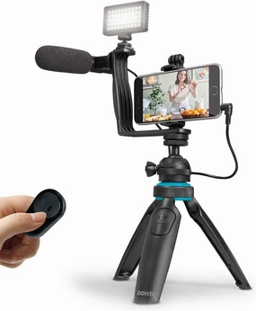 Bower Smart Photo Vlogger Kit with LED, Microphone, and Remote