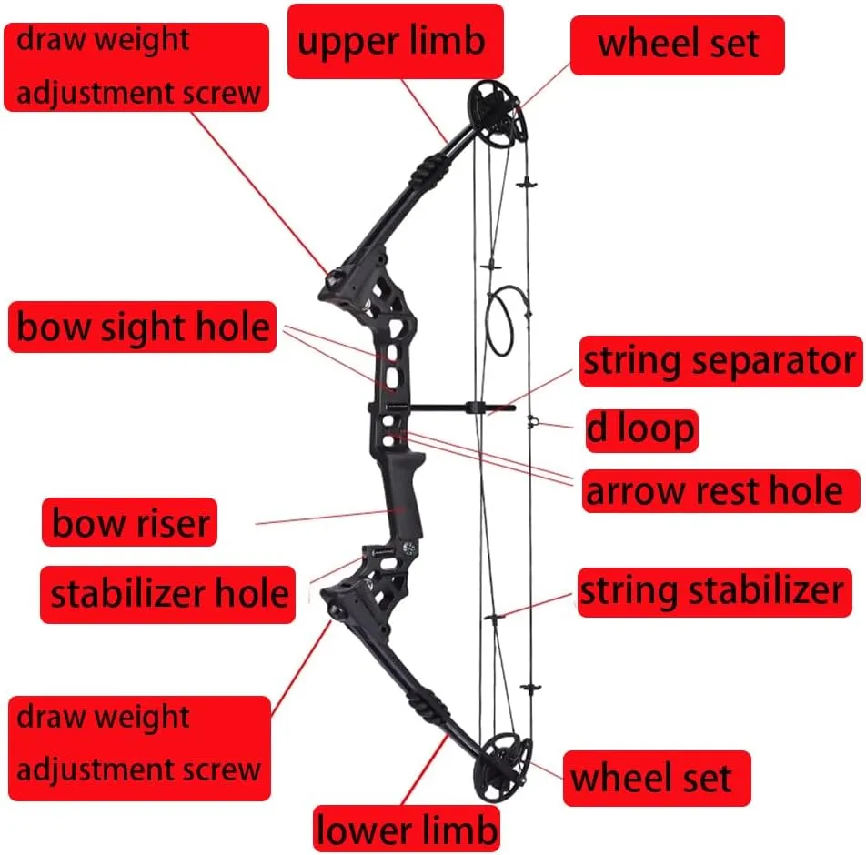 Bowfishing Compound Bow Kit with Reel and Arrows - Complete Right/Left Handed Bow Fishing Kit - 20-70 LBS Draw Weight for Hunting and Fishing