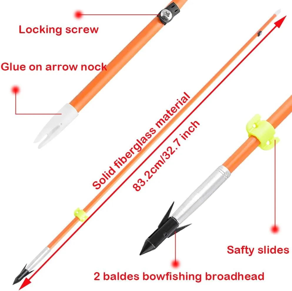 Bowfishing Compound Bow Kit with Reel and Arrows - Complete Right/Left Handed Bow Fishing Kit - 20-70 LBS Draw Weight for Hunting and Fishing