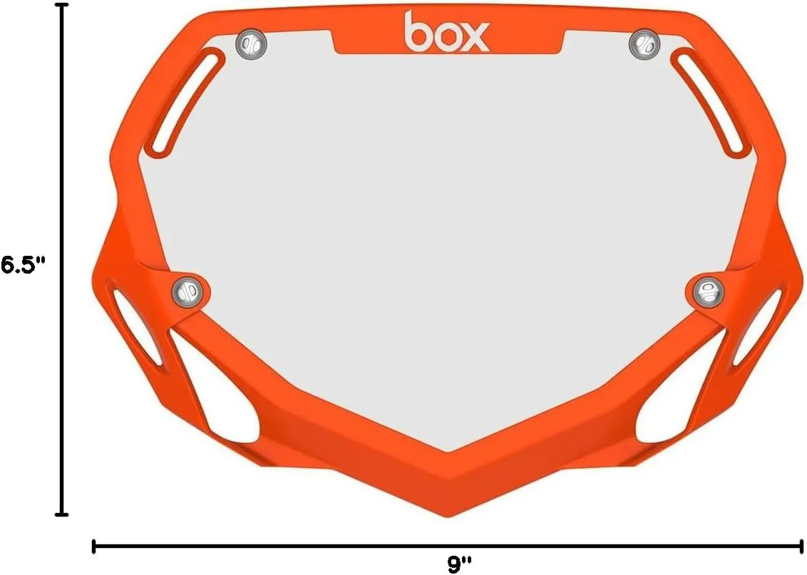 Box Components Two 3D Impact Resistant BMX Bike Number Plate w/Adjustable Straps for Adults, Mini, Strider, Plate Bikes, Bicycle Parts 100% Quality Guaranteed