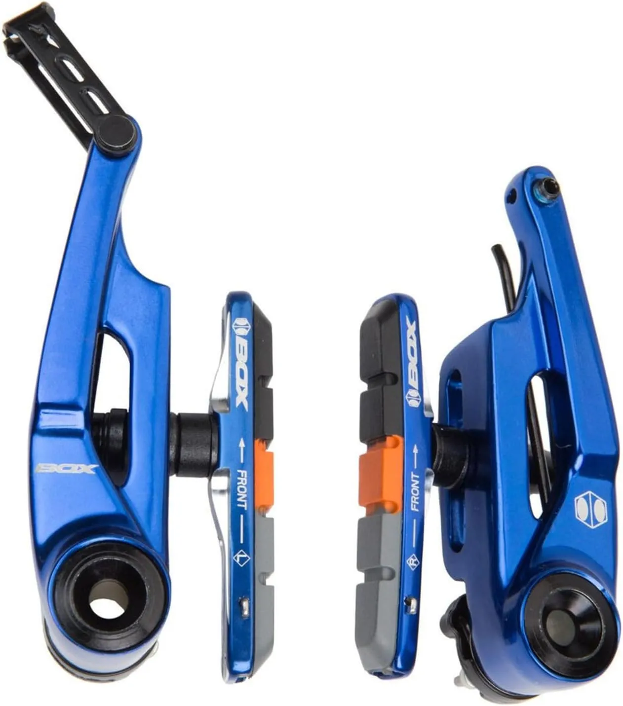 Box One 85 or 108 Millimeters Oversized BMX V-Brakes with Sealed Bearing Pivots, Flexible Cable Noodle, Cold Forged Arms & 2 Millimeters Allen Key Tensions Bolt