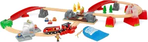 BRIO World – 36004 Smart Tech Sound Fire Rescue Set | 41-Piece Battery-Powered Toy Train Set for Kids Age 3 Years Up