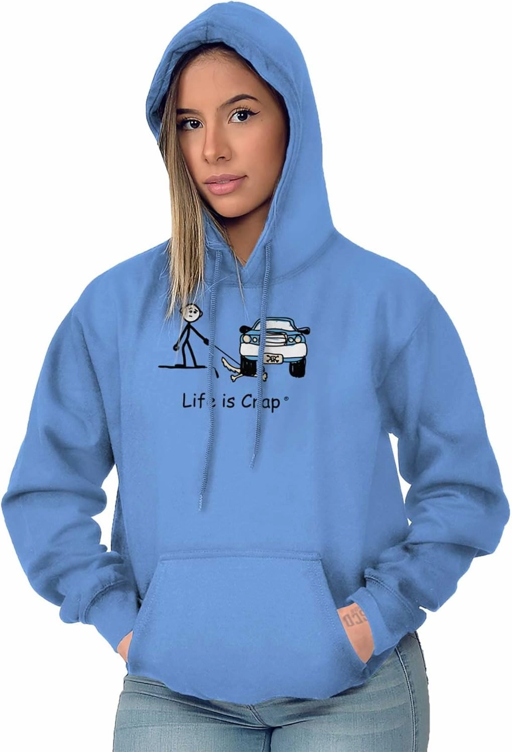 Brisco Brands Parked Car Dog Unlucky Sad Pet Owner Hoodie Sweatshirt Women Men