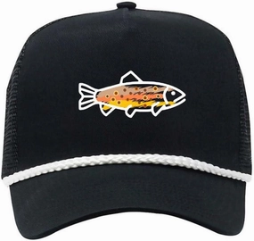 Brush Stokes Trout Snapback Hat Cap Brook Rainbow Brown Fly Fishing