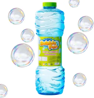 Bubble Fun 33.8fl oz(1000mL) Bubble Solution, Easy-Grip Bottle for Kids, No Mixing Needed, Colorful Bubbles for Bubble Guns, Wands & Machines Parties & Play