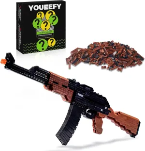 Building Blocks Gun Set 630 PCS Micro Bricks,1:3 AK-47 Model Gun, DIY Assembling Guns Building Toys for Age 14 ,Splicing Brick Gun Model Kit