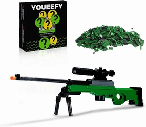 Building Blocks Gun Set 608 PCS Micro Bricks,1:3 AWM Model Gun, DIY Assembling Guns Building Toys for Age 14 ,Splicing Brick Gun Model Kit
