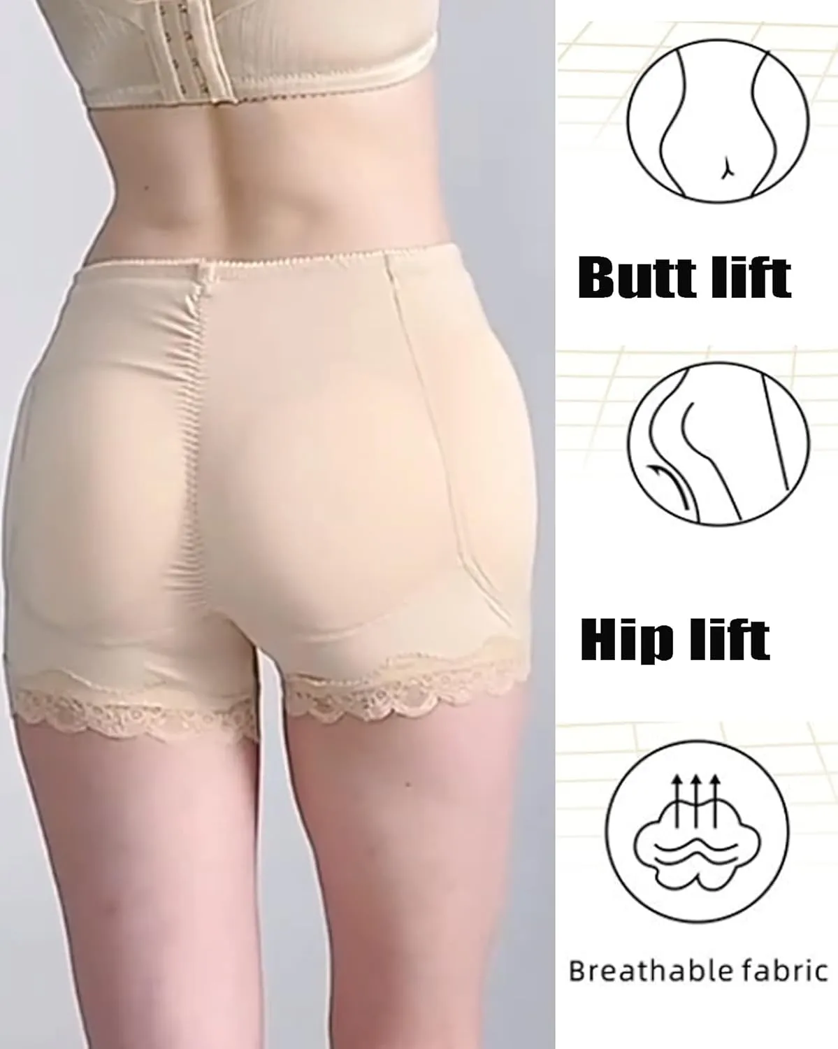 Butt Pads for Bigger Butt Enhancer Lifter Hip and Butt Padded Shapewear Hip Pads Padded Underwear Booty Shaper for Women