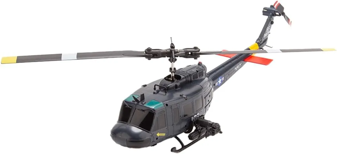 C032 UH-1 Huey RC Helicopter for Adults, 1/48 Scale 2.4G 6CH Flybarless Remote Control Military Helicopter, 3D Stunt Flight & High-Precision RC Airplane for Beginners