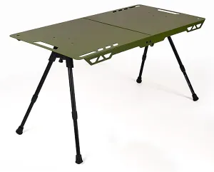 Camp Table, Portable Outdoor Camping Table, Aluminum Lightweight Folding Tables with Carry Bag, Adjustable Height Small Foldable Table for Camp Picnic Beach (Color : Green)
