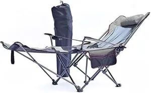 Camping Chair,Folding Camping Chair, Adjustable Backrest Ottoman Camping Recliner Picnic Beach Chair with Footrest Fishing Chair