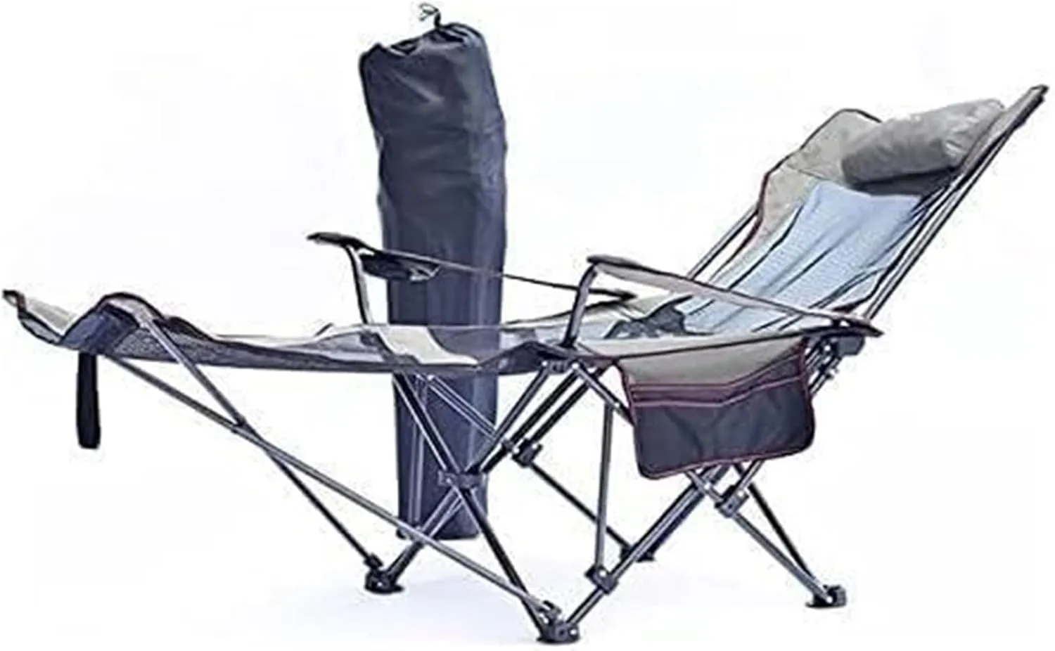 Camping Chair,Folding Camping Chair, Adjustable Backrest Ottoman Camping Recliner Picnic Beach Chair with Footrest Fishing Chair