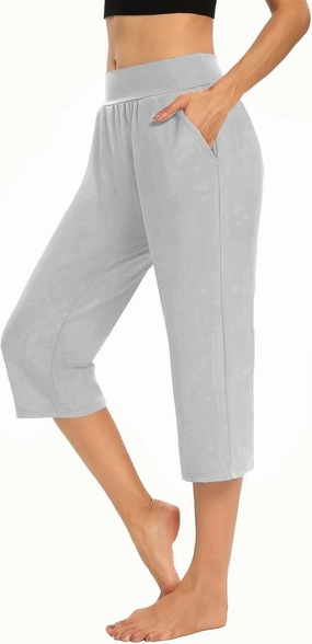 Capri Pants for Women Cotton Elastic High Waisted Stretch Lightweight Tummy Control Leggings Yoga Workout Gym Outfits
