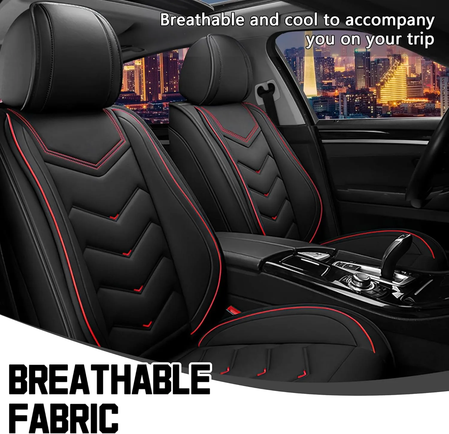 Car Seat Covers for Dodge Durango 2000-2025, Stylish Sport Seat Cover, Premium Nappa Leather Car Seat Cover. Automobile Seat Covers Sets.(Standard 2 Seats/Black)