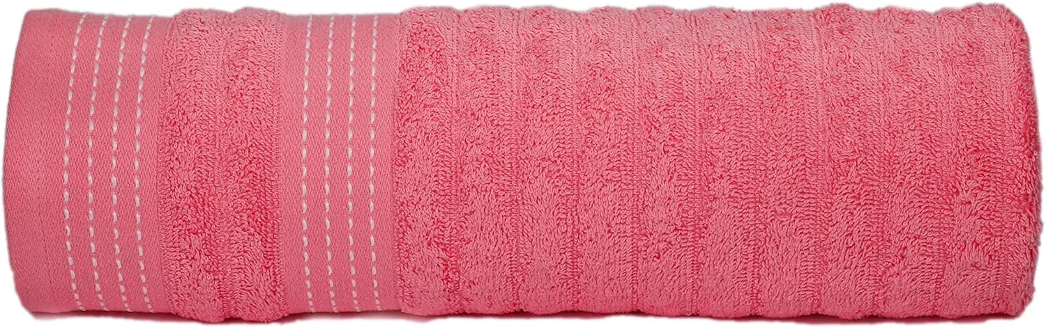 CASA COPENHAGEN Elegance Collection Towels 550 GSM 2 Bath Towel 2 Hand Towel 2 Washcloths, Super Soft Egyptian Cotton 6 Towels Set for Bathroom, Kitchen & Shower - Teal   Pink