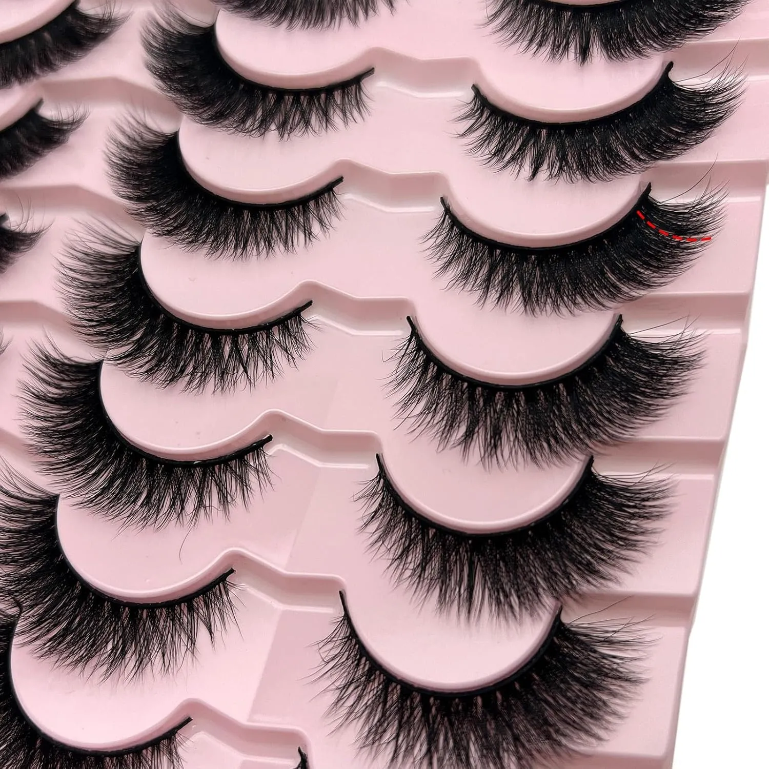 Cat Eye Lashes Natural Look Short Fluffy 16mm Faux Mink Full Strip Lashes Pack 3D C Curl Volume Fox Eye False Eyelashes 14 Pairs(19)
